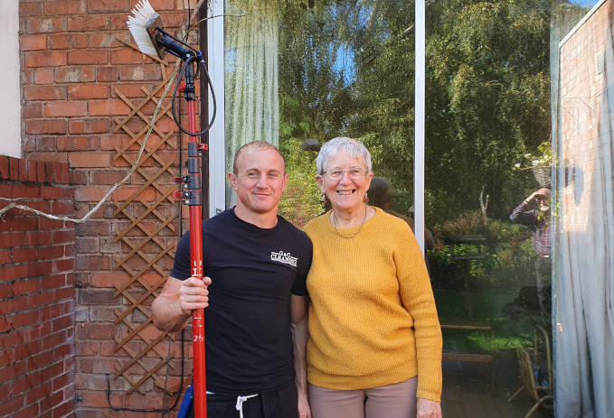 Window cleaning happy customer